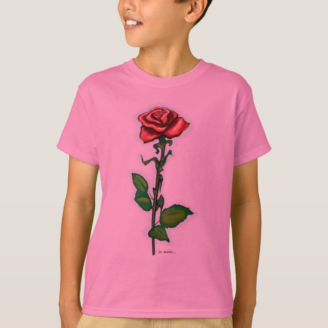 Camiseta Rosa roja única (Anverso)