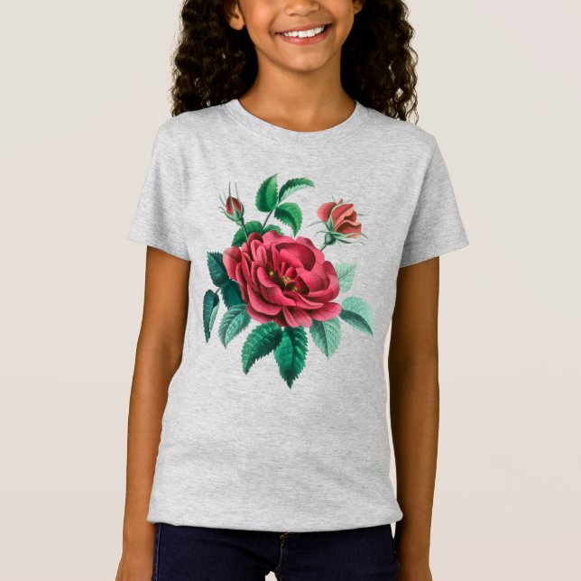 Camiseta Rosa roja vintage (Anverso)