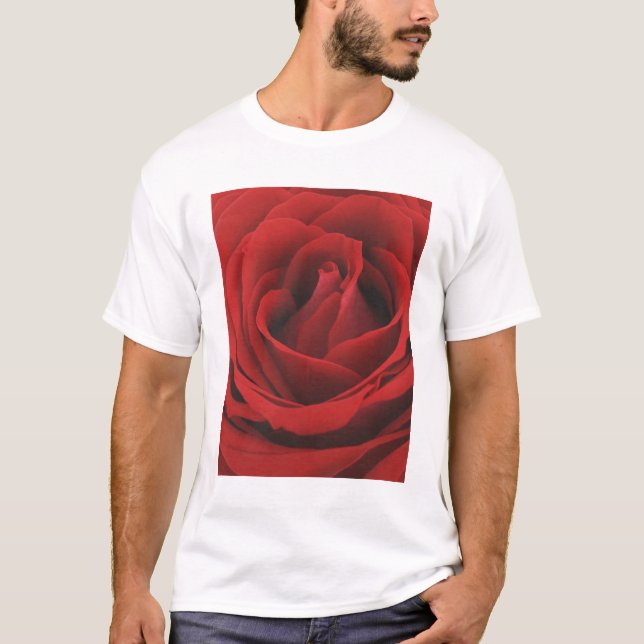 Camiseta Rosa rojo floreciente (Anverso)