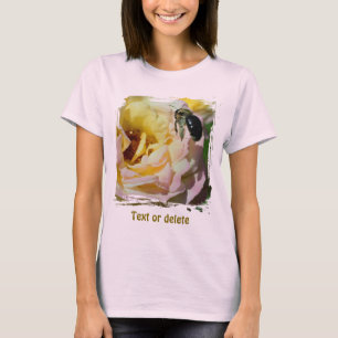 Camiseta Rosa Rosa Abejorro Naturaleza Personalizada