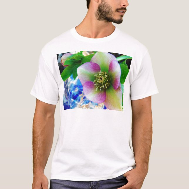 Camiseta Rosa rosa de Cuaresma bola de vidrio azul (Anverso)