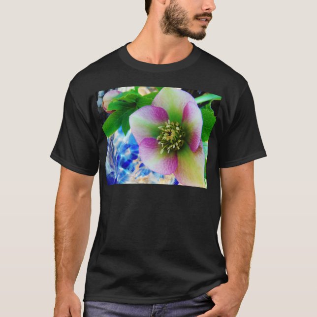Camiseta Rosa rosa de Cuaresma bola de vidrio azul (Anverso)