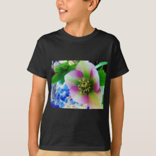 Camiseta Rosa rosa de Cuaresma bola de vidrio azul