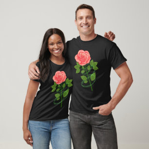 Camiseta Rosa rosa elegante: diseño de flores impresas
