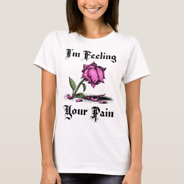 Camiseta Rosa Rosa en Desesperación de Mujer (Anverso)