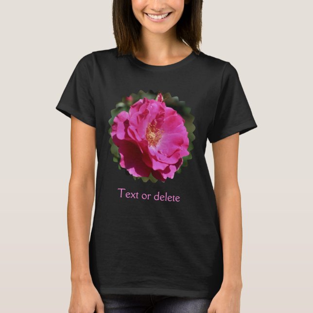 Camiseta Rosa Rosa Personalizada Floral (Anverso)