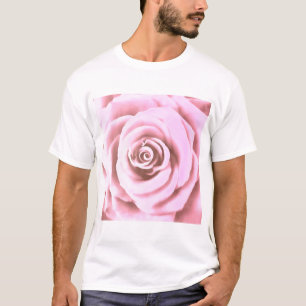 Camiseta Rosa rosa rosa grande pálido artístico