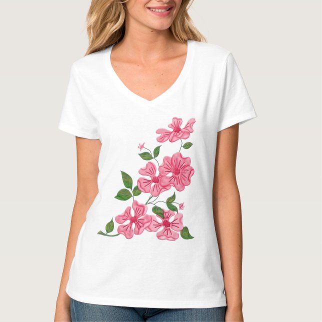 Camiseta Rosa rosa salvaje (Anverso)