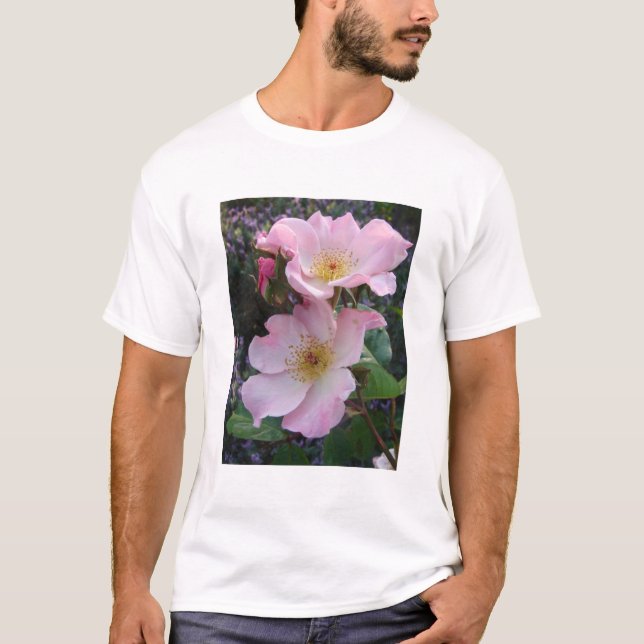 Camiseta Rosa salvaje rosa Flor floral Foto (Anverso)