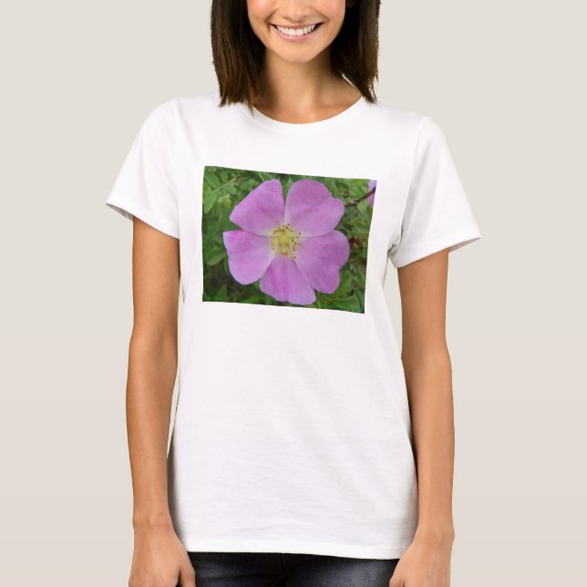 Camiseta Rosa silvestre de la pradera "Rosa arkansana" (Anverso)