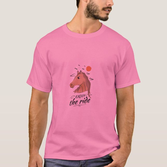 Camiseta rosa simple para disfrutar del paseo (Anverso)