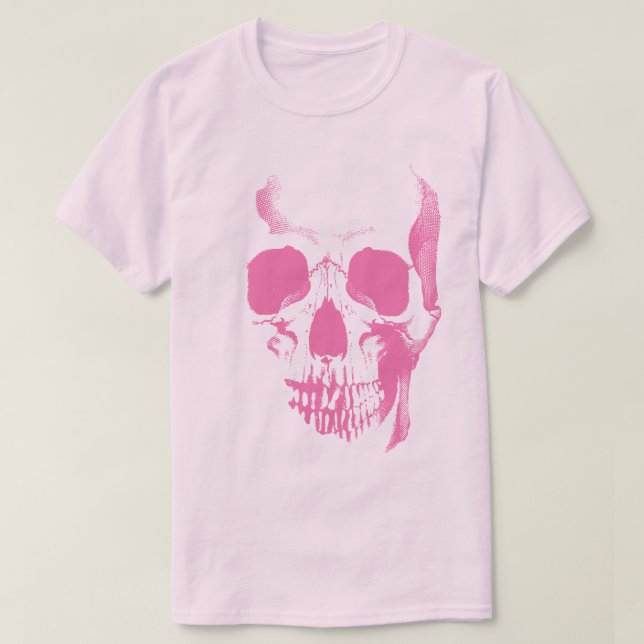 Camiseta rosa Skull Face (Diseño del anverso)