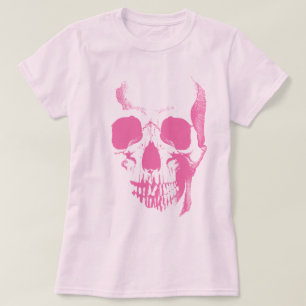 Camiseta rosa Skull Face