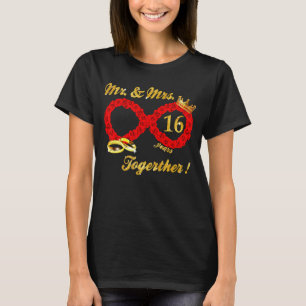 Camiseta Rosa Sr. Sra. Infinite Love Together Casried Coupl