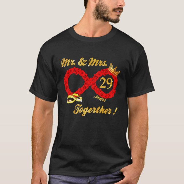 Camiseta Rosa Sr. Sra. Infinite Love Together Casried Coupl (Anverso)