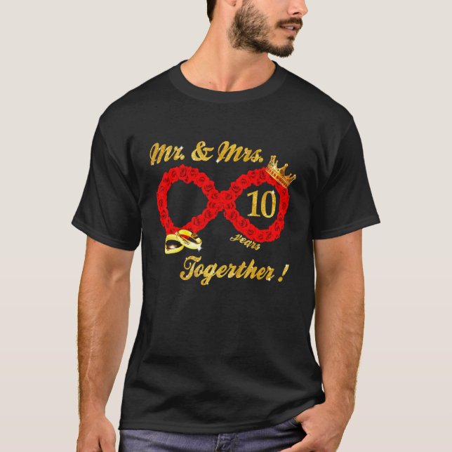 Camiseta Rosa Sr. Sra. Infinite Love Together Casried Coupl (Anverso)