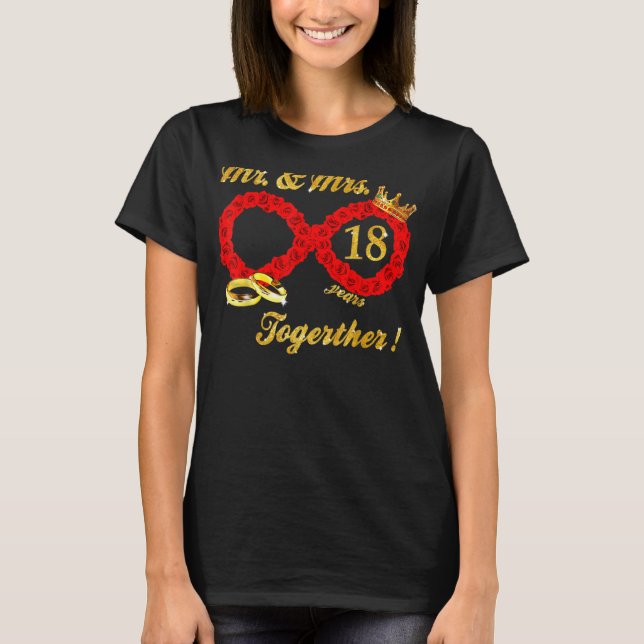 Camiseta Rosa Sr. Sra. Infinite Love Together Casried Coupl (Anverso)