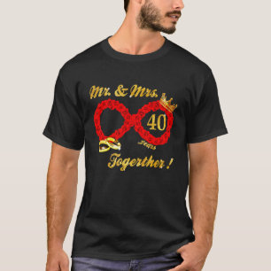 Camiseta Rosa Sr. Sra. Infinite Love Together Casried Coupl