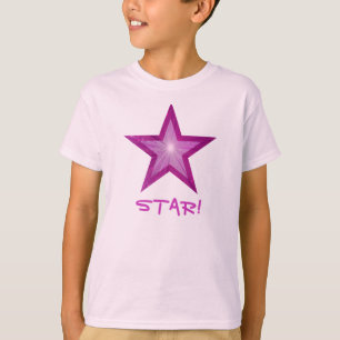 Camiseta rosa 'STAR!' para niños de Estrella Rosa