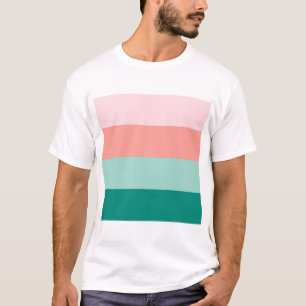 Camiseta Rosa Suave Melocotón Ámbar Yucca y Verde Arbor Ho