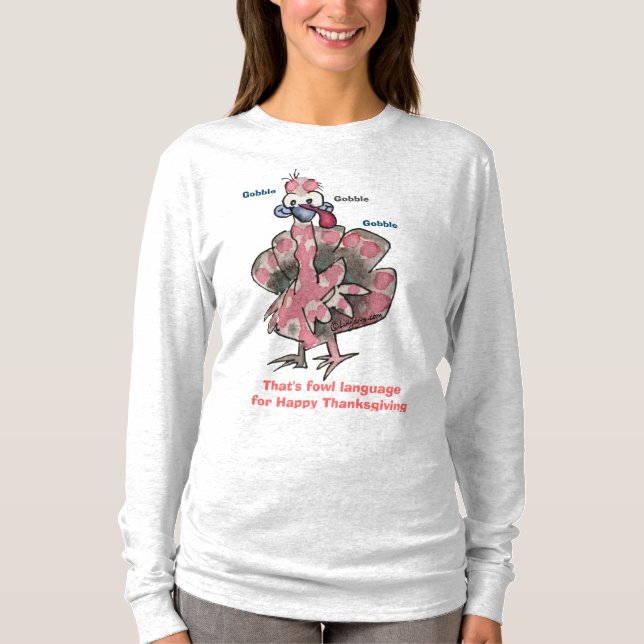 Camiseta Rosa Turquía Gobble (Anverso)