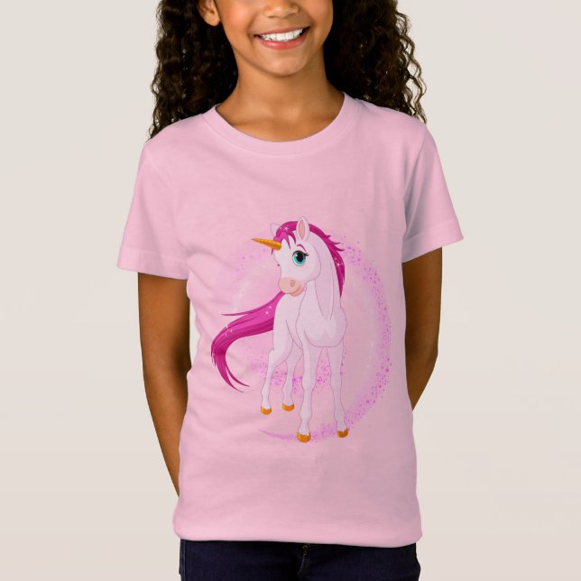 Camiseta rosa unicornio (Anverso)
