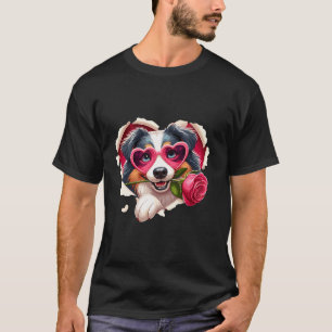 Camiseta Rosa Valen de los Glasses de Corazón de Pastor Aus