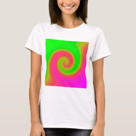 Camiseta Rosa Verde Swirl