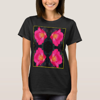 Camiseta Rosa Vivid Rosa Abstract Floral