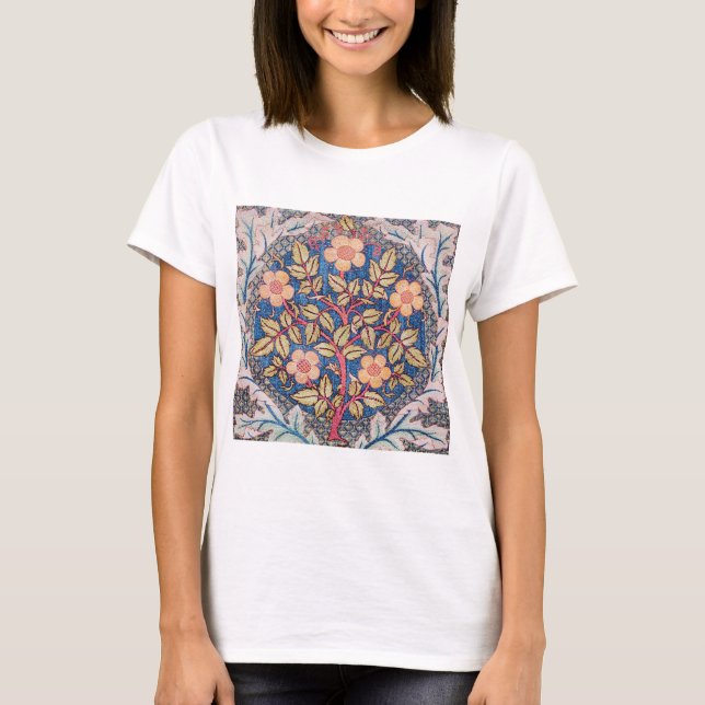 Camiseta Rosa Wreath, William Morris (Anverso)