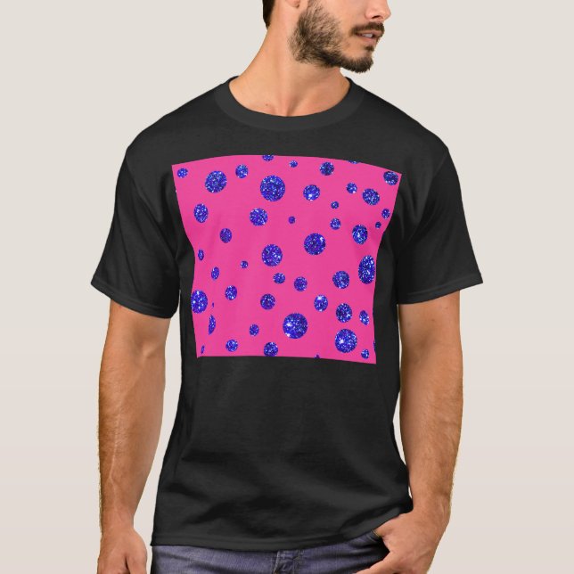 Camiseta Rosa y diversión púrpura de los lunares de la (Anverso)