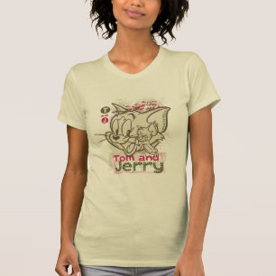 Camiseta Rosa y verde de Tom y Jerry
