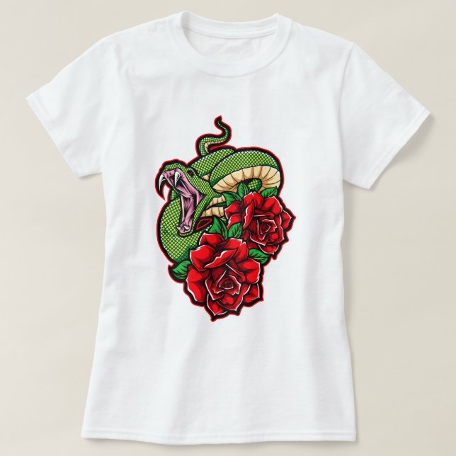 Camiseta Rosa y viper (Diseño del anverso)