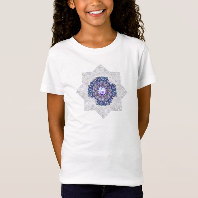 Camiseta Rosada azul y copo de nieve (Anverso)