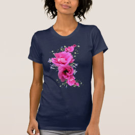 Camiseta rosada bonita del ramo de la flor