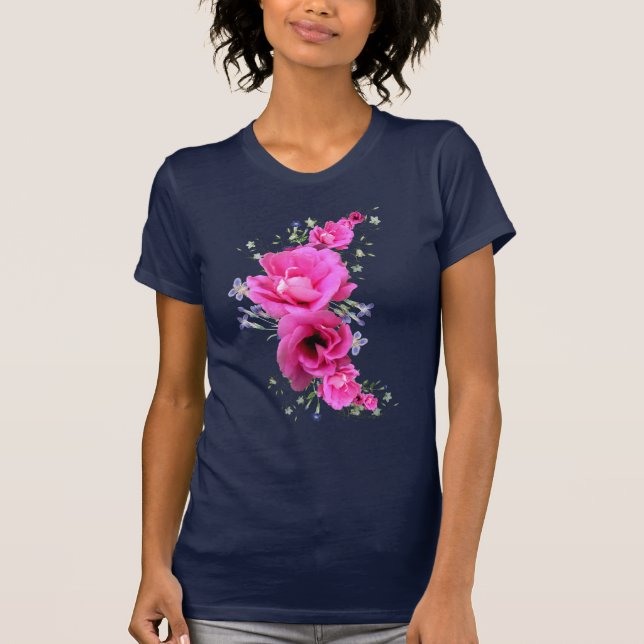 Camiseta rosada bonita del ramo de la flor (Anverso)