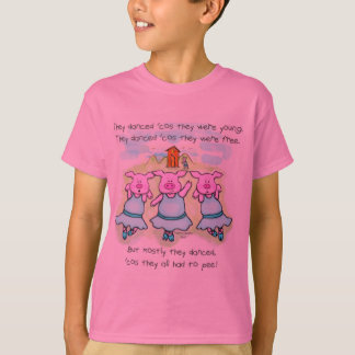 Camiseta rosada de baile del poema del cerdo