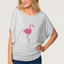 Camiseta rosada de la camiseta el | del flamenco