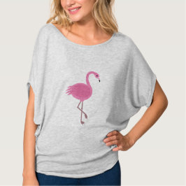 Camiseta rosada de la camiseta el | del flamenco