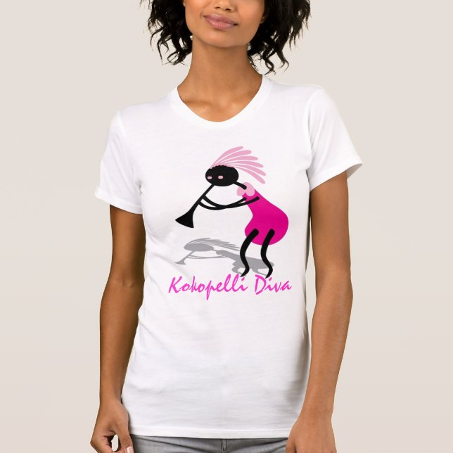CAMISETA ROSADA DE LA DIVA DE KOKOPELLI (Anverso)