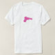 Camiseta rosada de la pistola de Pixellated (Diseño del anverso)
