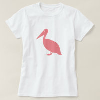Camiseta rosada de la silueta del pelícano
