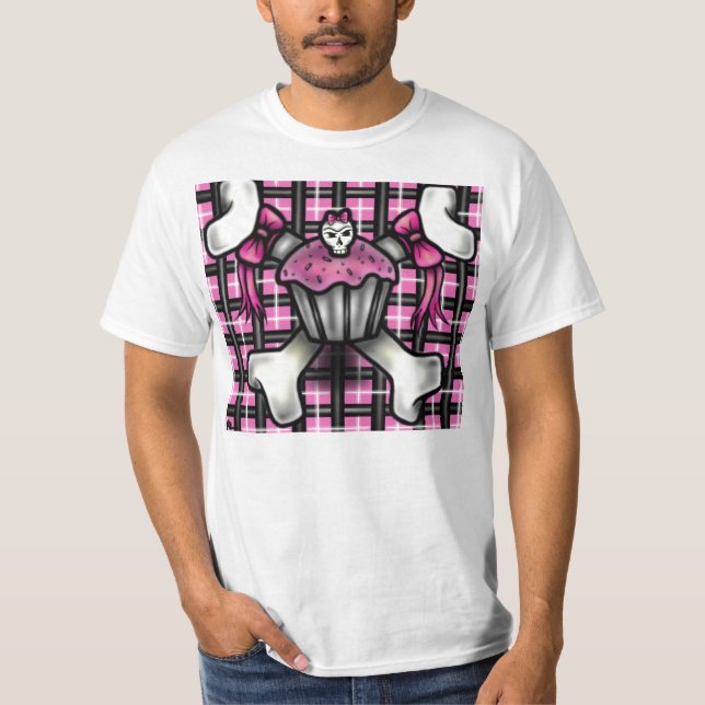 Camiseta rosada de la torta de la taza (Anverso)