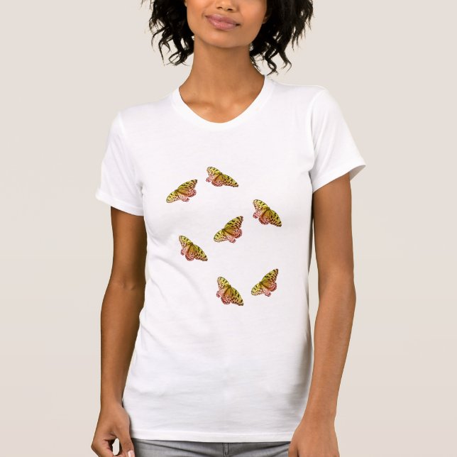 Camiseta rosada de las mariposas de Yelllow (Anverso)