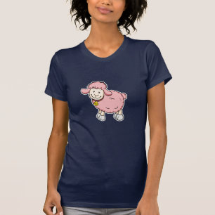 Camiseta rosada de las ovejas