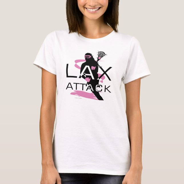 Camiseta rosada de LAX Attack2 de los chicas de (Anverso)