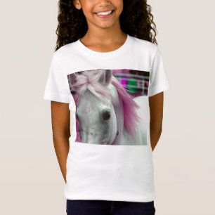 Camiseta rosada de los chicas del caballo