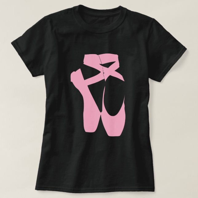 Camiseta rosada de los deslizadores del ballet (Diseño del anverso)