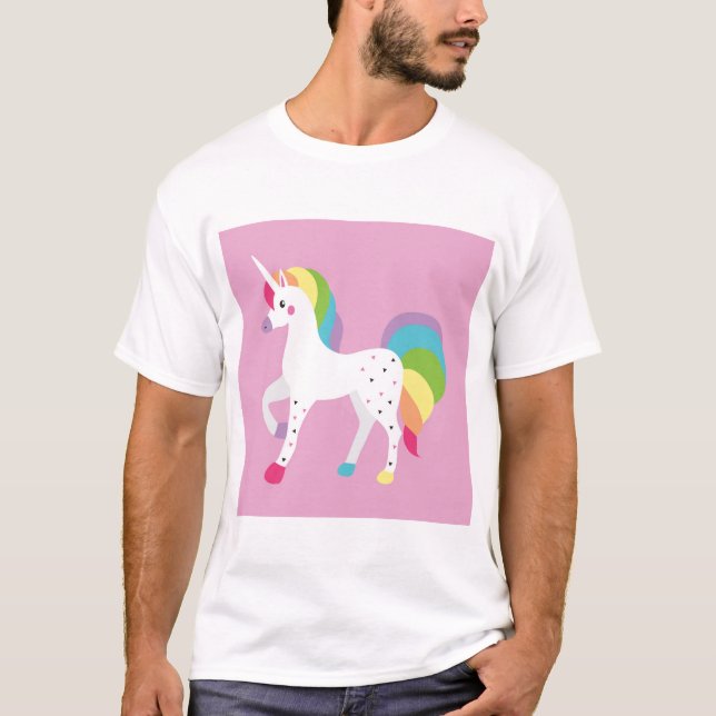 Camiseta rosada de los unicornios impresionante (Anverso)