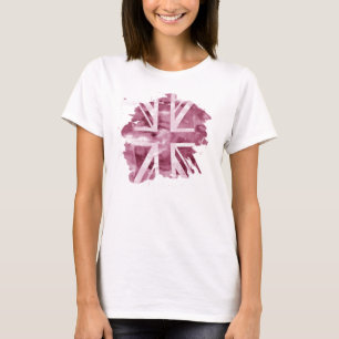 Camiseta rosada de Union Jack de las señoras